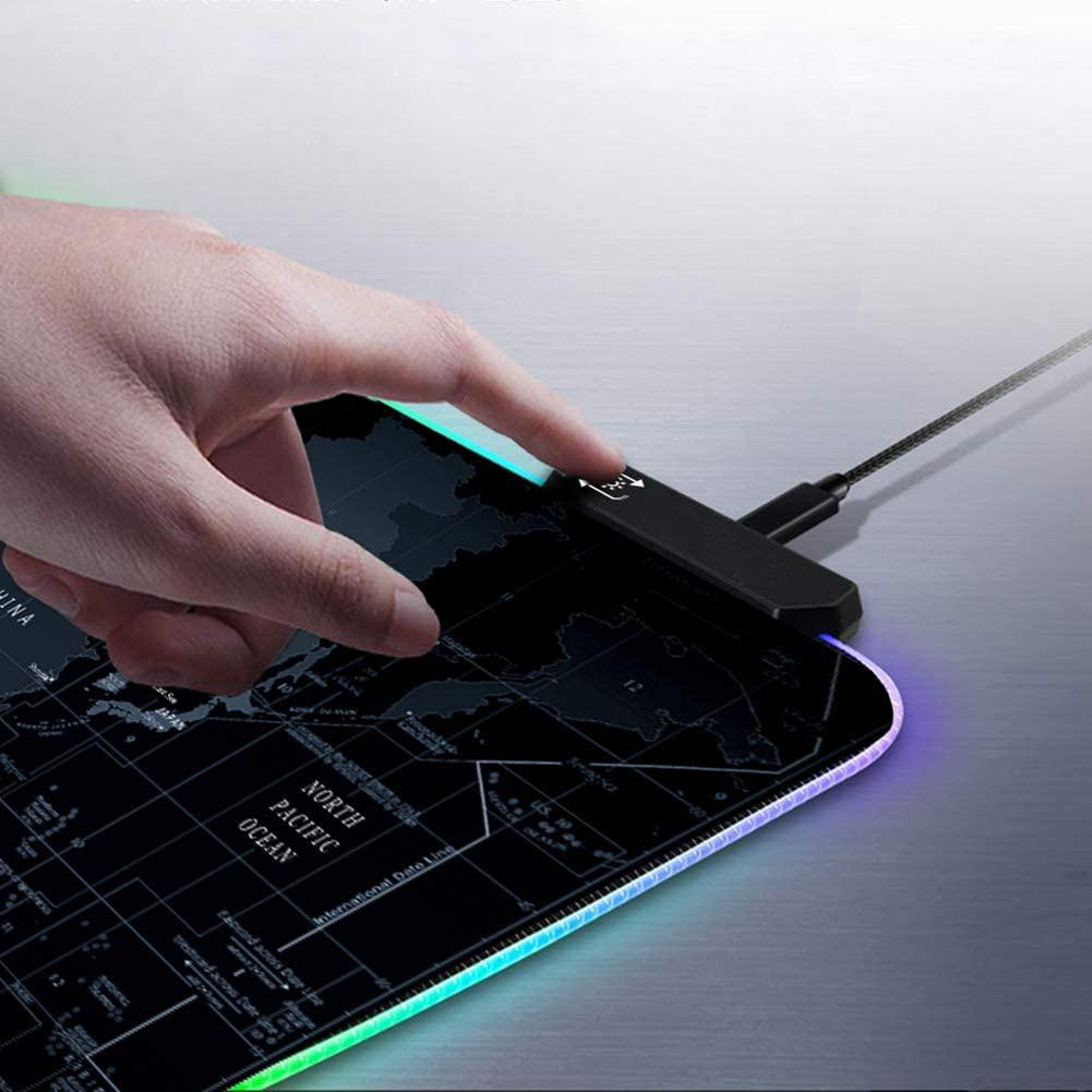Mouse pad para jogos com loop de luz - mapa