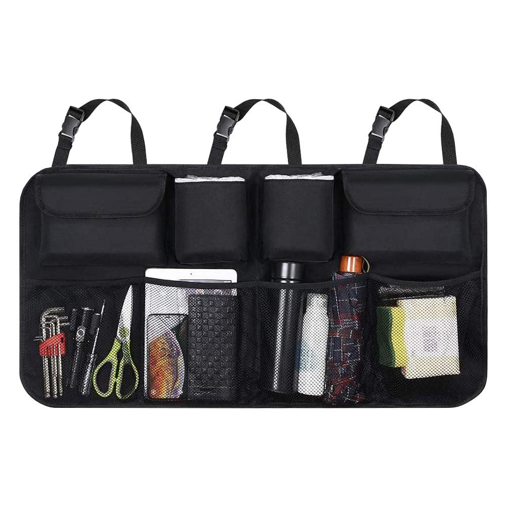 Car Storage Bag with 8 Pockets - Black
