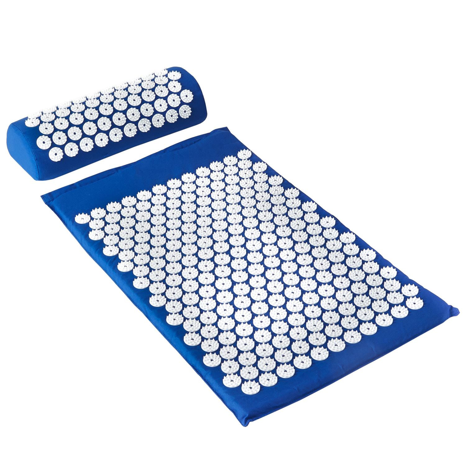 Tappetino per agopressione e cuscino per agopressione - blu