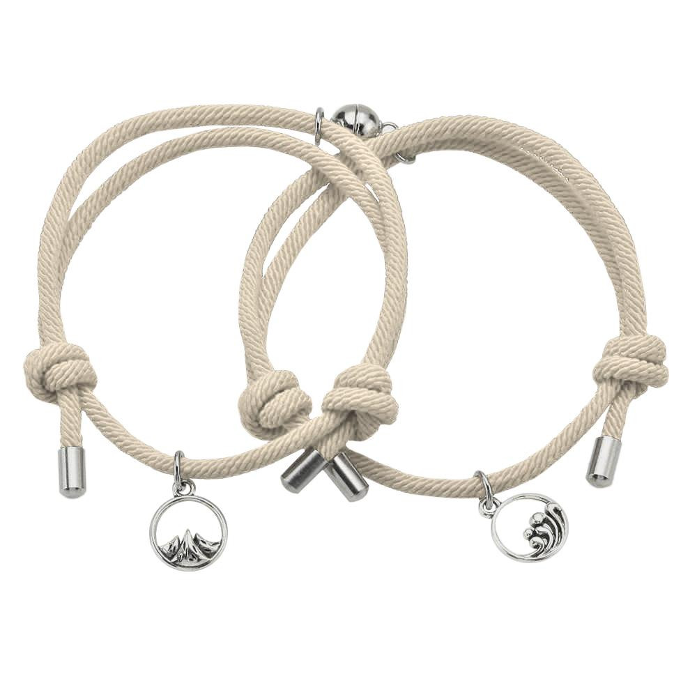 Pair Bracelet with Magnet - Beige