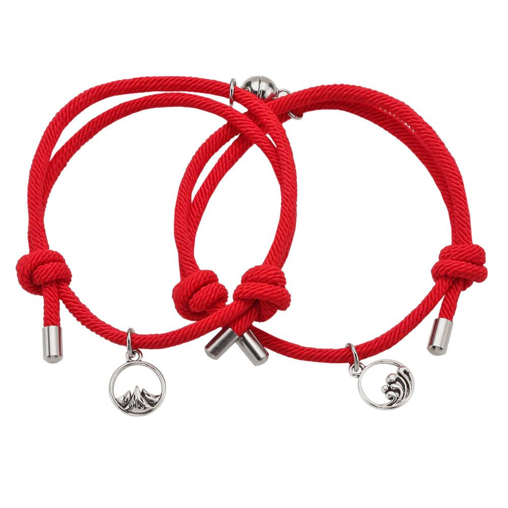 Paararmband mit Magnet - Rot