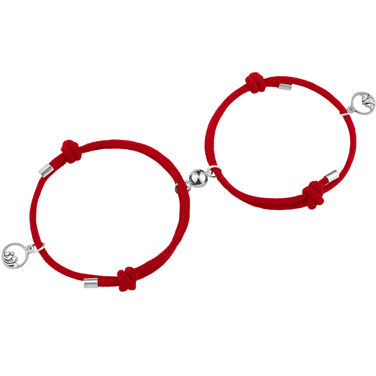 Par de Pulseira com Ímã - Vermelho