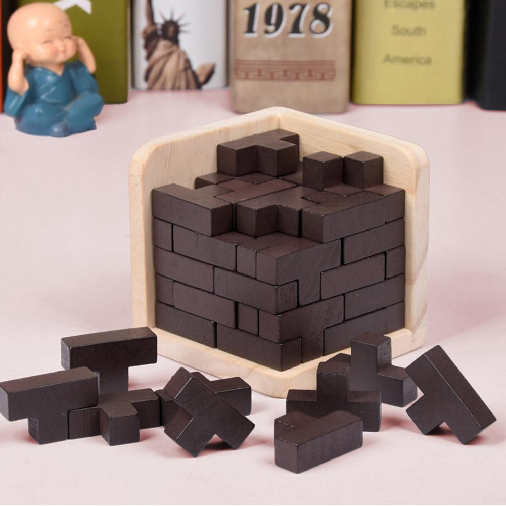 Puzzle en bois IQ, 3D - Cube