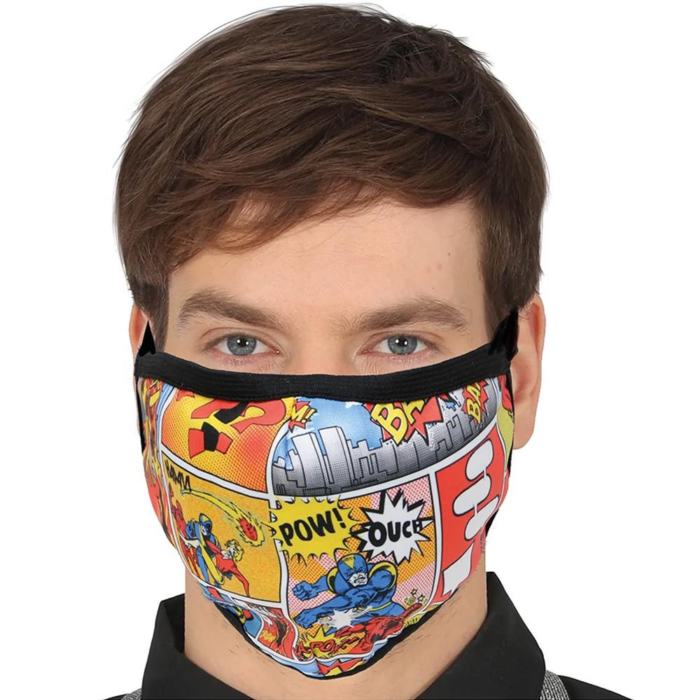 Reusable Protective Mask, 3 Layers - Comic Book