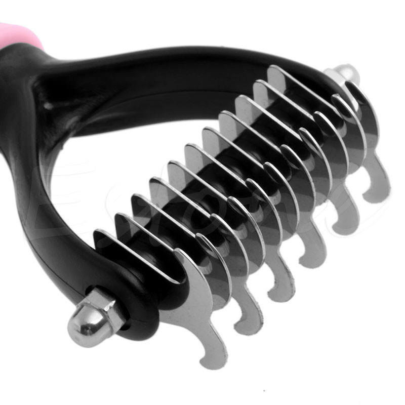 Wide fur comb with grip-friendly handle