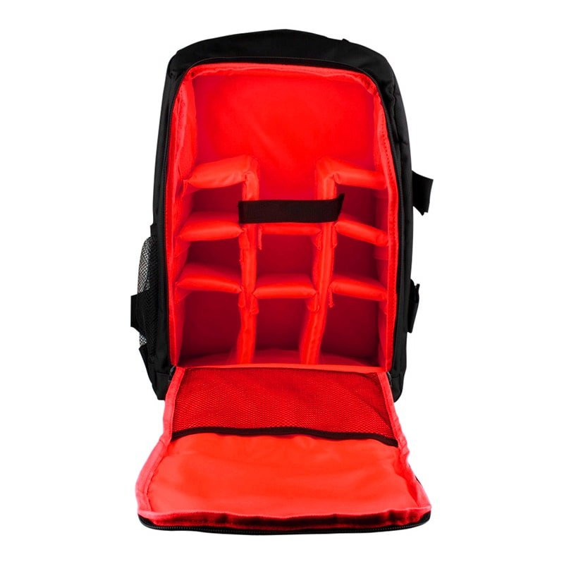 Camera backpack with rain cover - Red