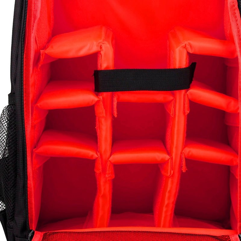 Camera backpack with rain cover - Red