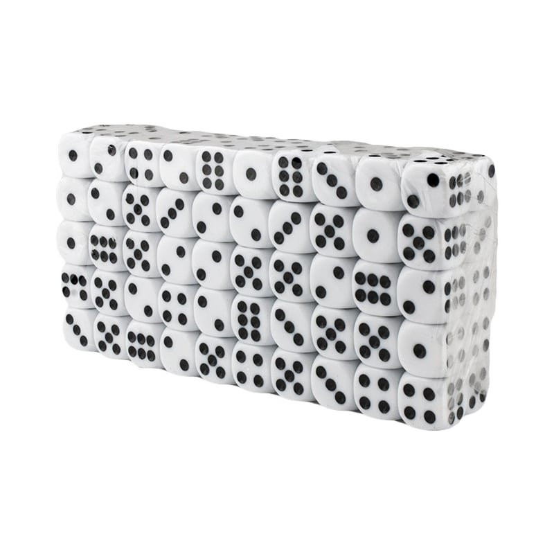 Dadi a 6 facce, 100 pezzi - Bianco