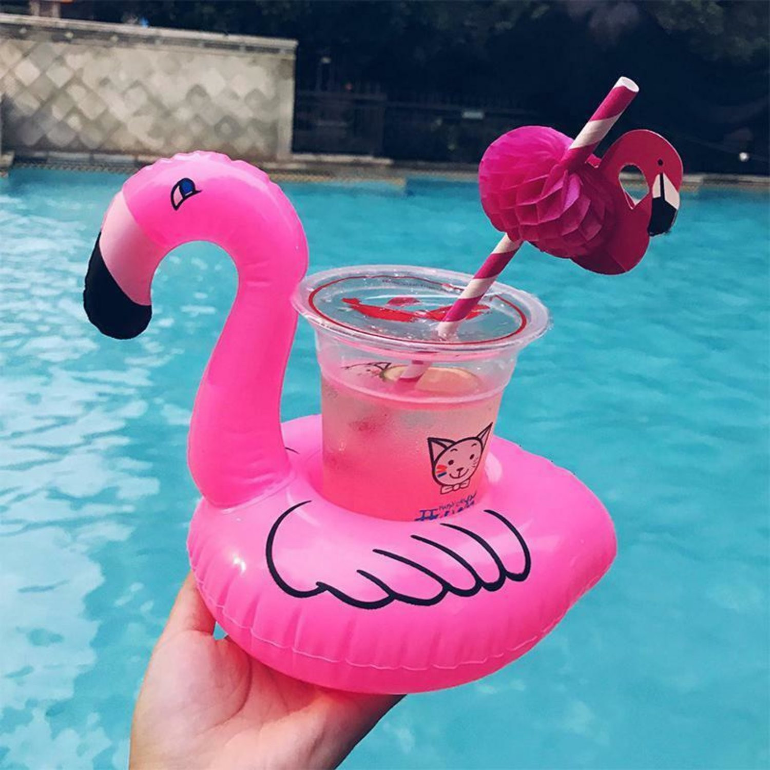 Opblaasbare mokhouder - Flamingo