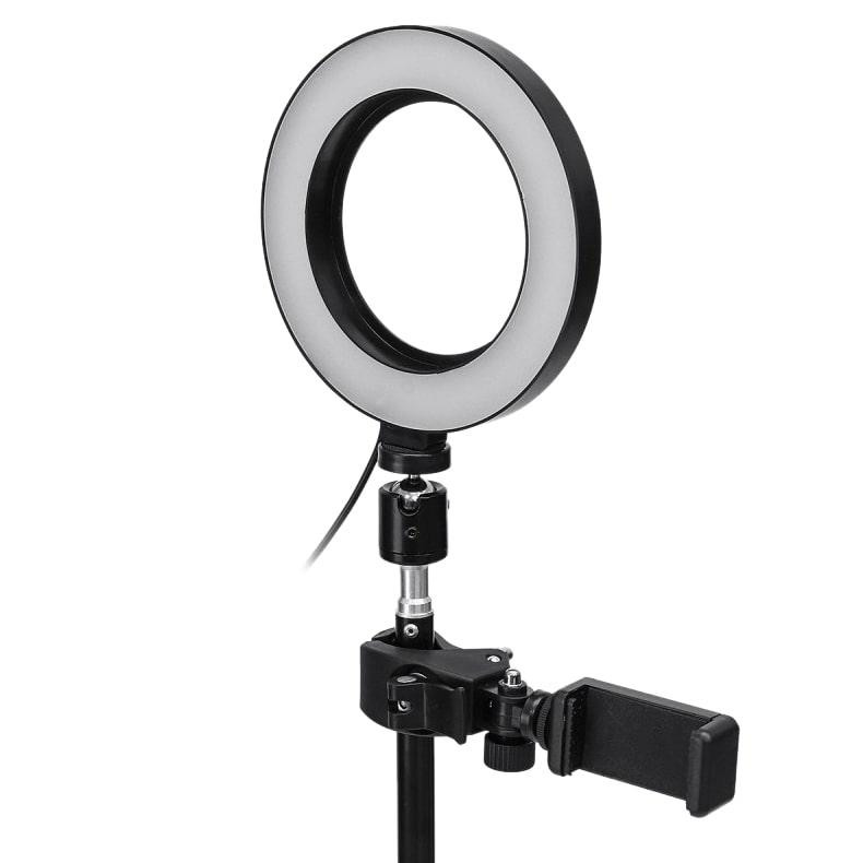 Luce per selfie / Luce ad anello (17 cm) e supporto
