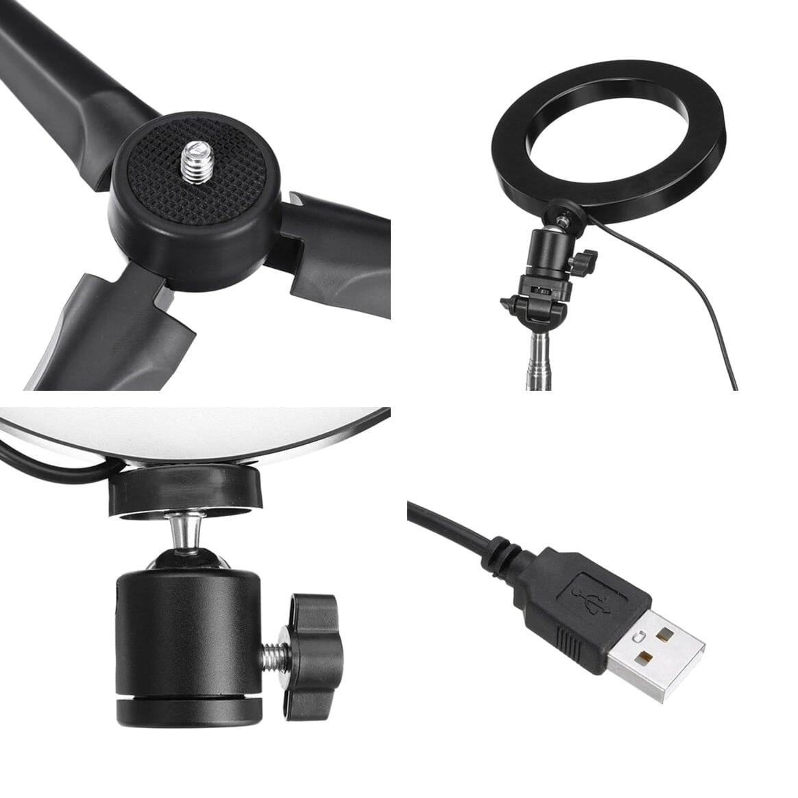 Luce per selfie / Luce ad anello (20 cm) e supporto