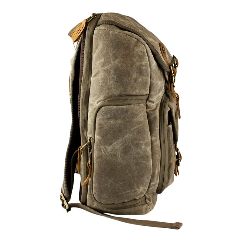 Rugged Camera Backpack with a Vintage Design - Brown