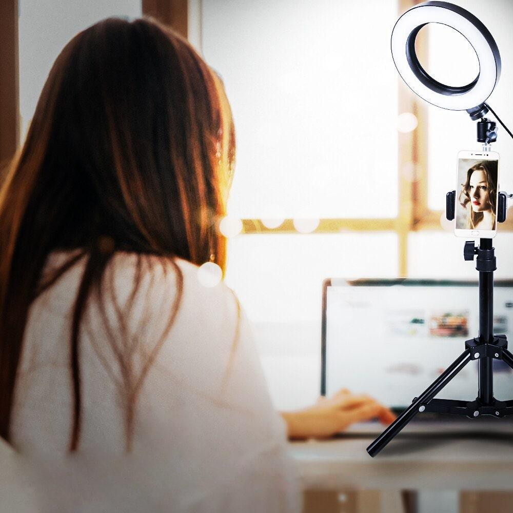 Selfie Light / Ring Light (17 cm) e Stand