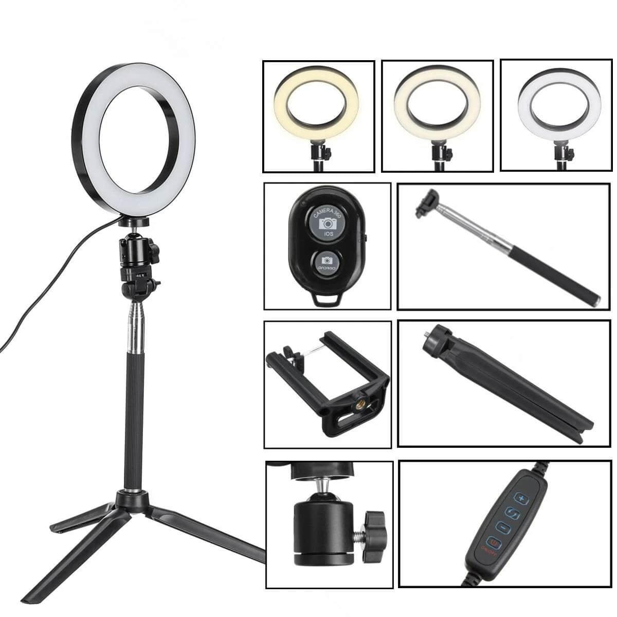 Selfie Light / Ring Light (20 cm) e Stand