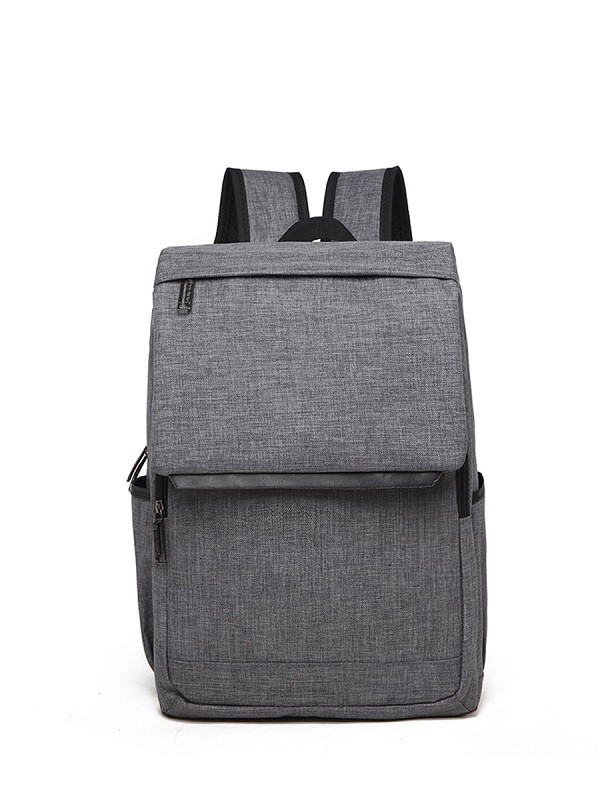 Moderner Rucksack aus Canvas mit Deckel - Grau