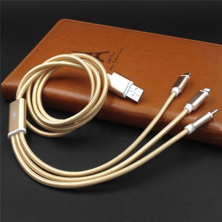 Cable de carga 3 en 1 - Dorado