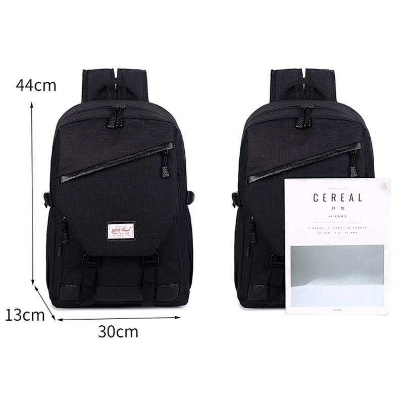 Spacious Backpack with details in Artificial Leather - Dark Blue
