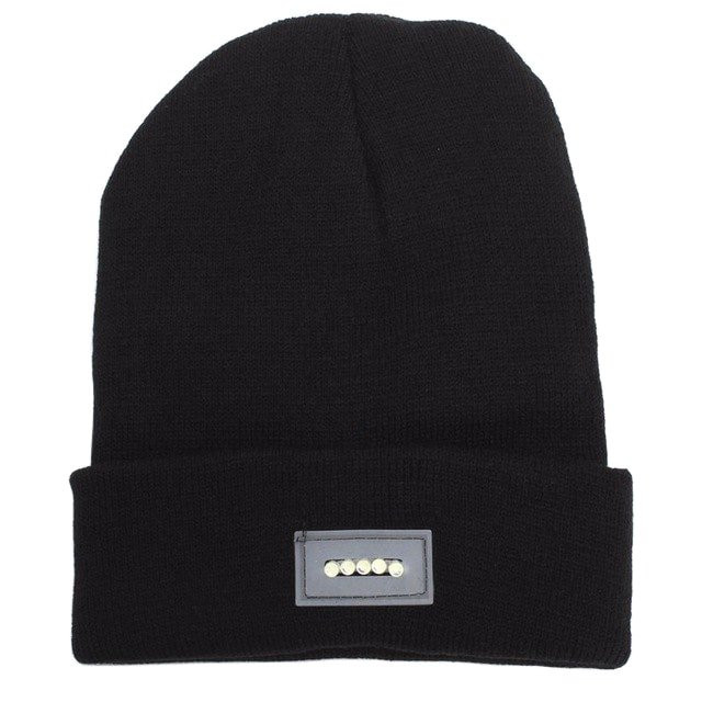 Gorro con Lámpara LED - Negro