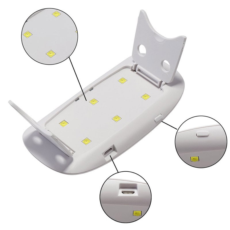 Mini UV LED Lamp for Nails, White