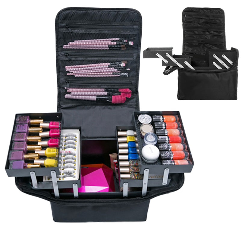 Large and Spacious Make-up Bag with Extendable Boxes
