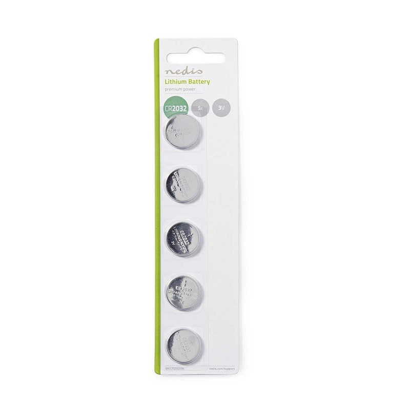 CR2032 3V Lithium Batteries, Button Cell, 5-Pack