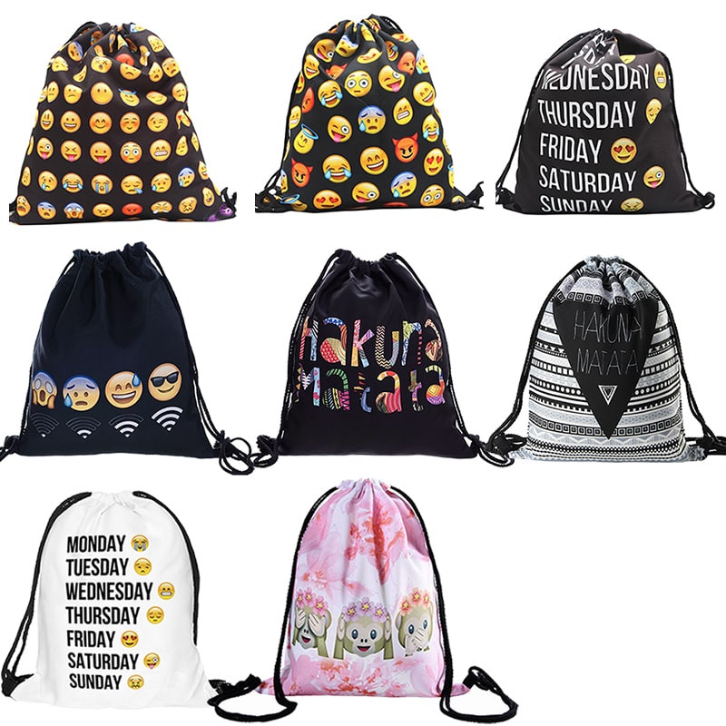 Classic Drawstring Bag with Smiley motiv