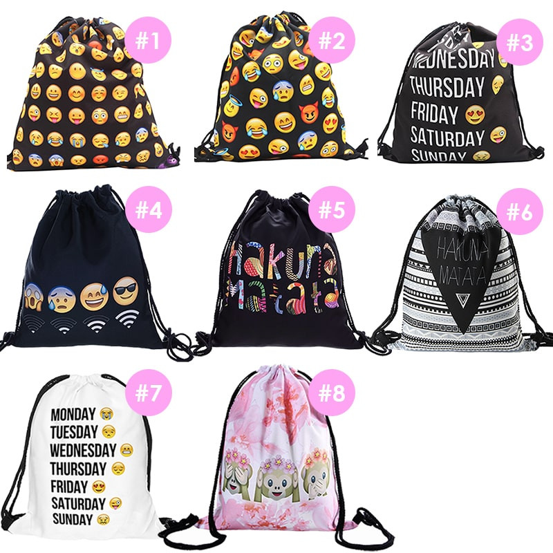 Classic Drawstring Bag with Smiley motiv