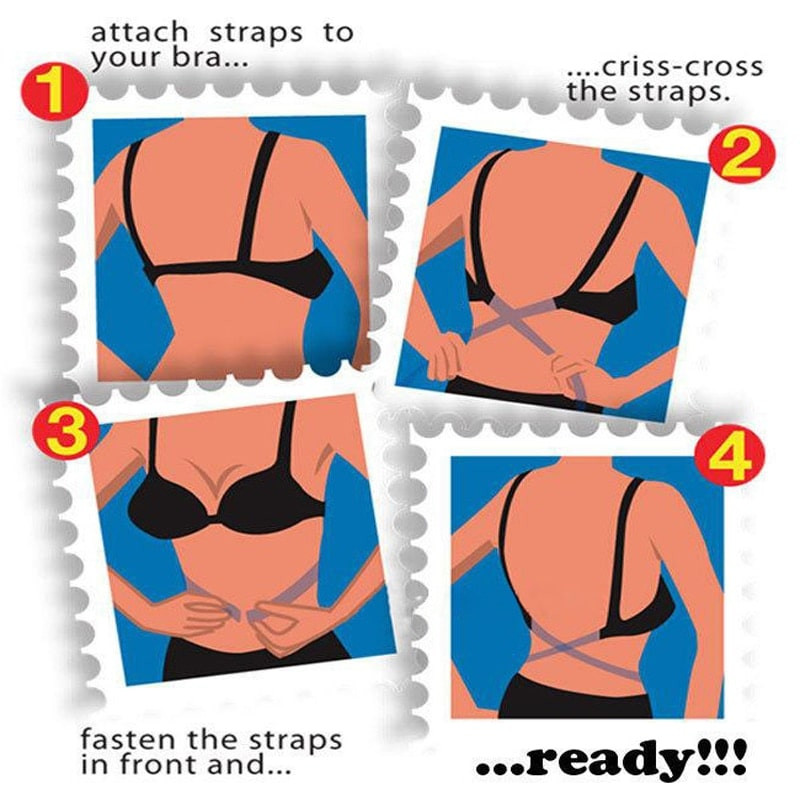 2x Low Back Bra Extension Straps - Black