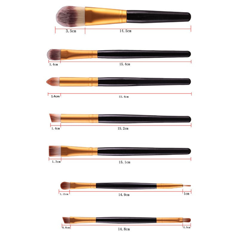Multi Pack with Makeup Brushes - Black with white shaft