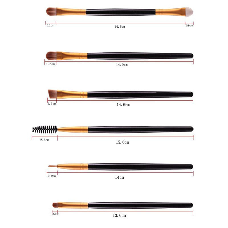 Multi Pack with Makeup Brushes - Black with white shaft