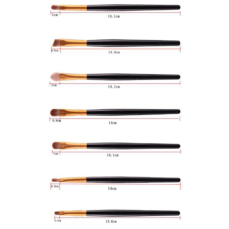 Multi Pack with Makeup Brushes - Black with white shaft
