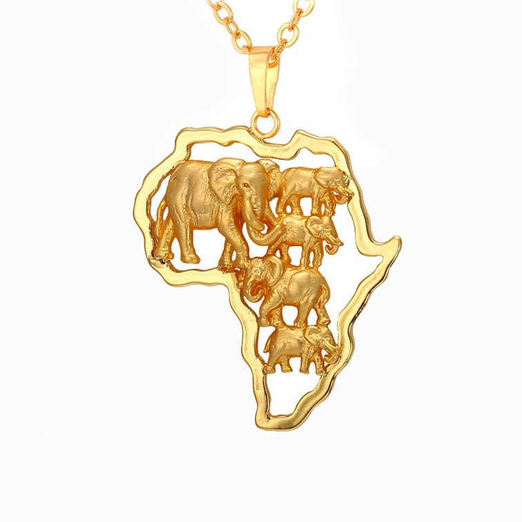 U7 Afrique Elephant Collier - Or