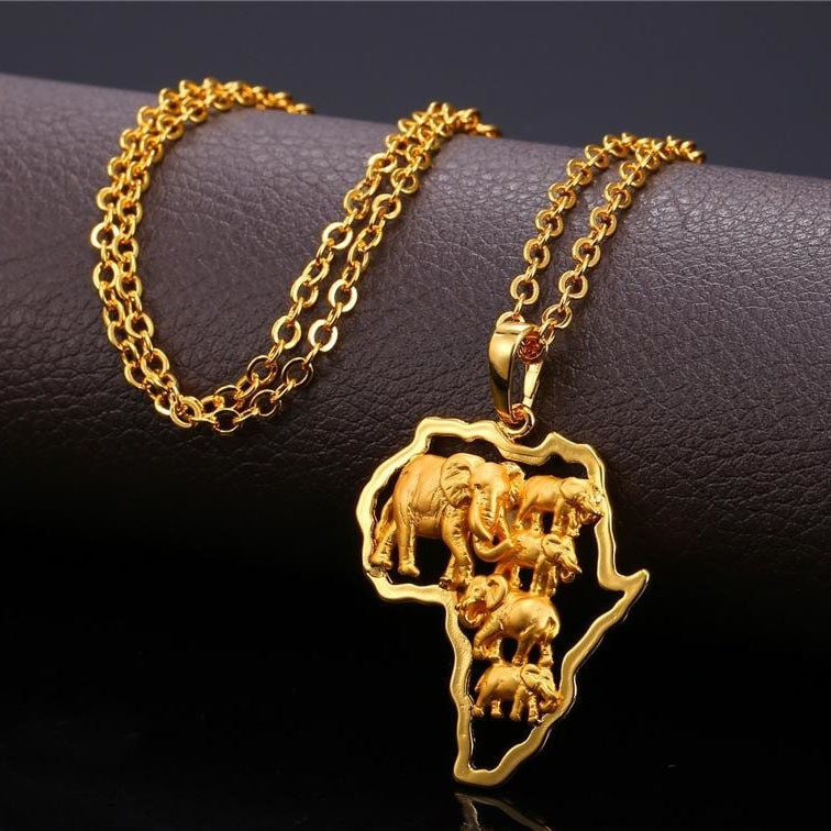 U7 Afrique Elephant Collier - Or