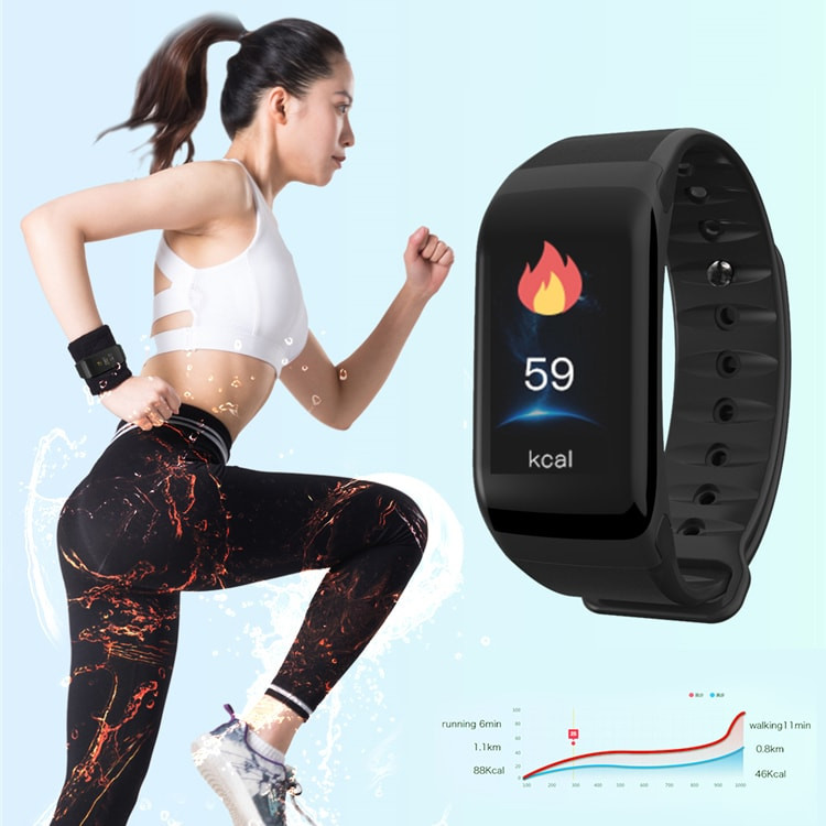 F1 Plus WearFit Activity Tracker mit Farbdisplay - Rot
