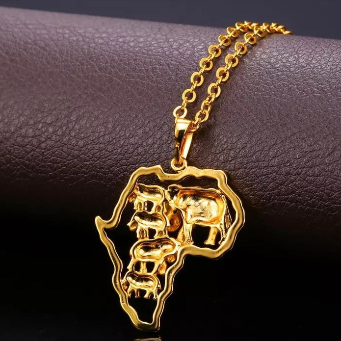 U7 Afrique Elephant Collier - Or