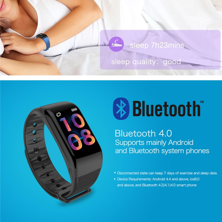 F1 Plus WearFit Activity Tracker mit Farbdisplay - Rot