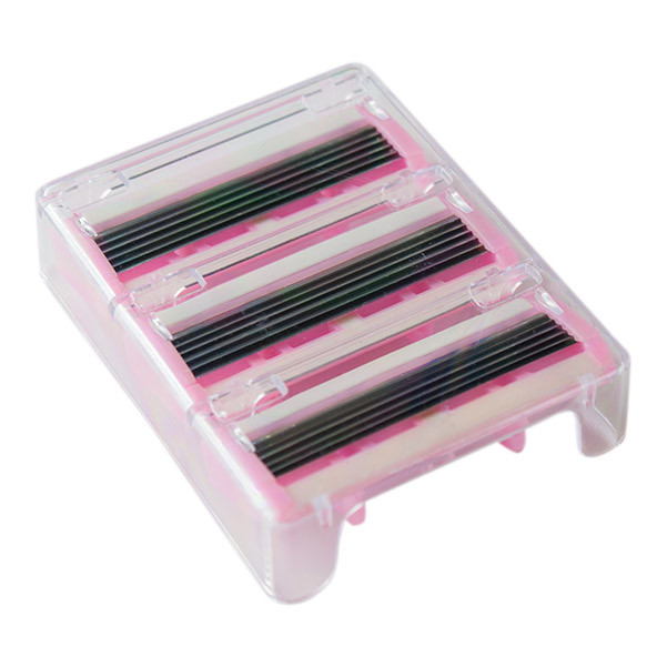 Razor with replaceable blades in a storage box - Pink