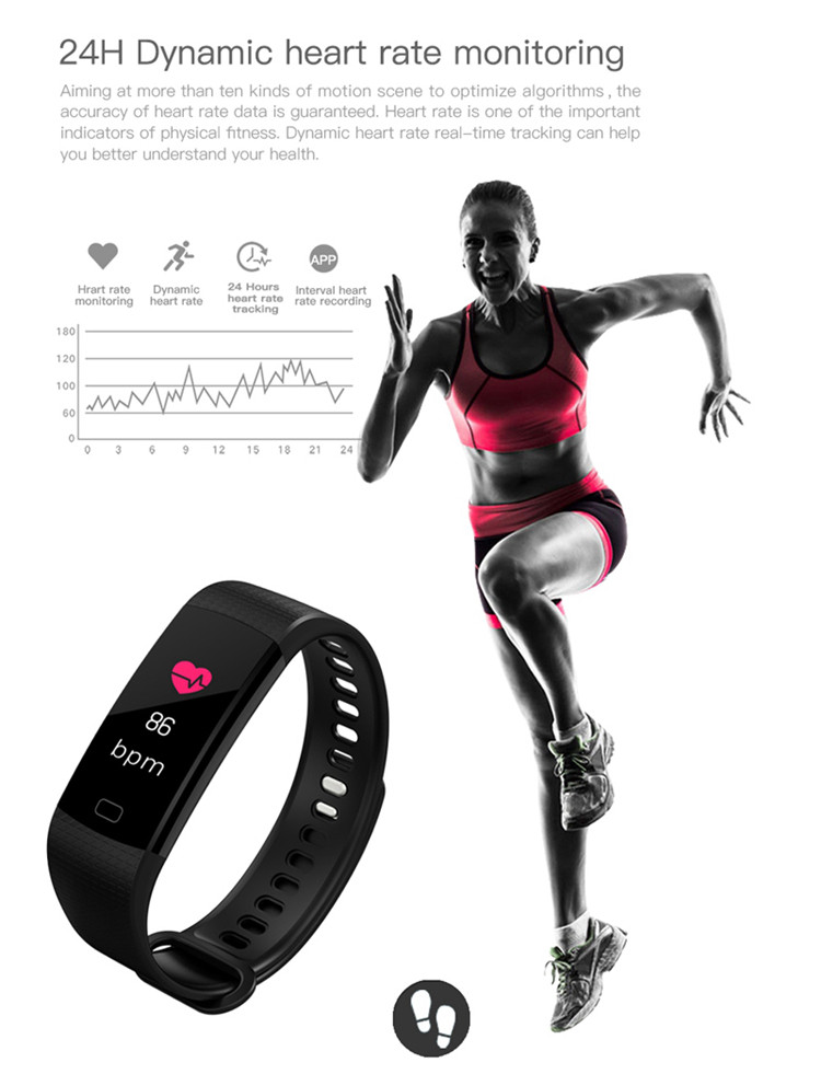 Y5 Multifunctional Activity Tracker with Color Screen Dark Blue