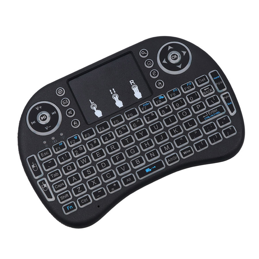 Wireless Keyboard with Touch & LED, QWERTY - Black