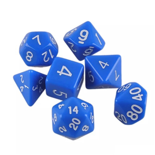 7-pack dice to Dungeons and Dragons (Blue)