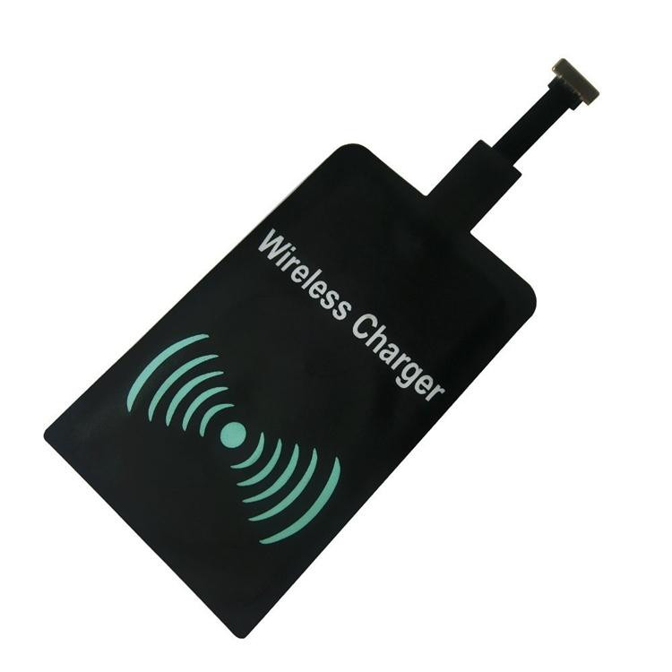Qi Adapter - Wireless Charger Receiver for Micro-USB - Black