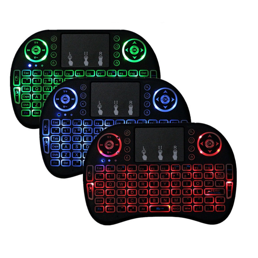 Tastiera wireless con tocco e LED, QWERTY - nera
