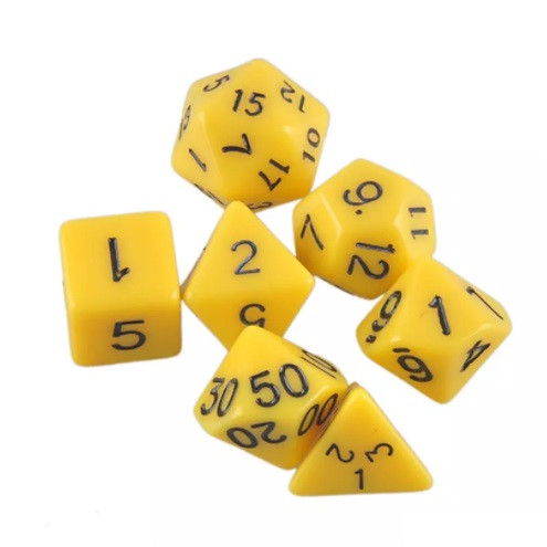 kostka 7-Pack D & D (żółty)