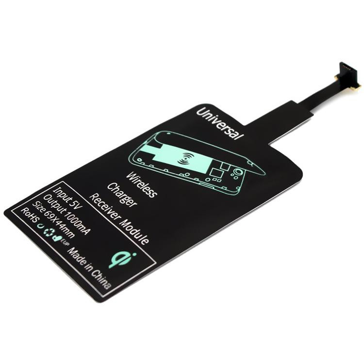 Qi Adapter - Wireless Charger Receiver for Micro-USB - Black