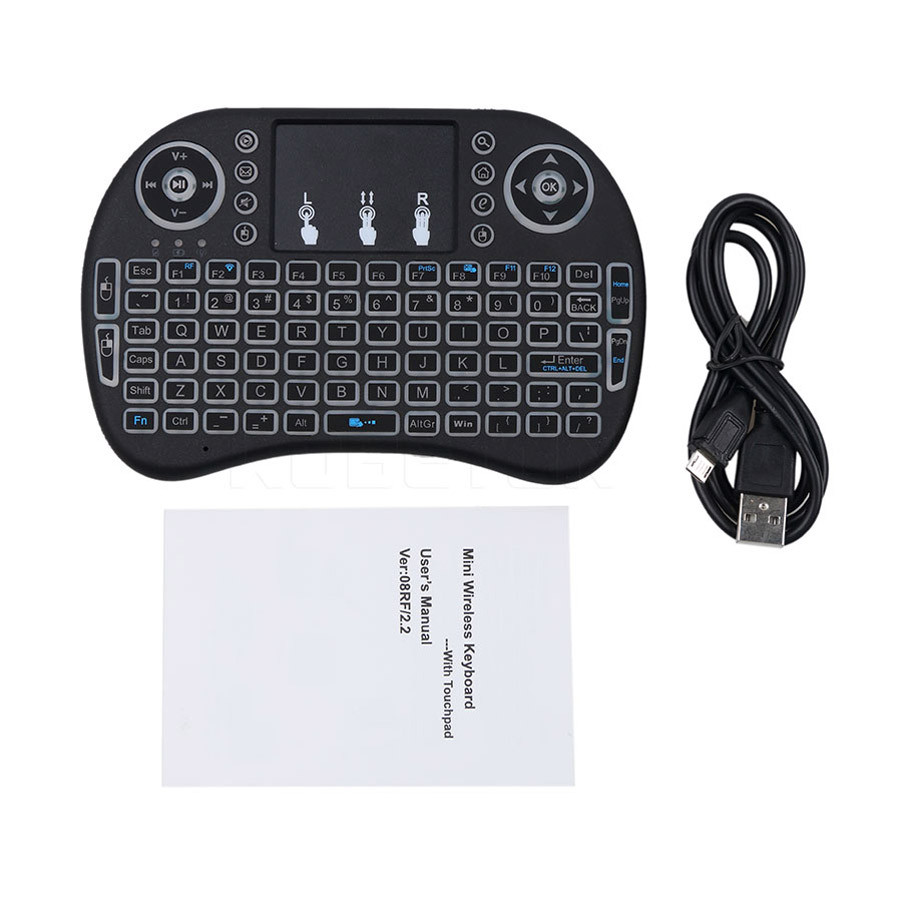 Tastiera wireless con tocco e LED, QWERTY - nera