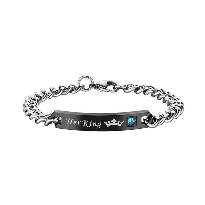 Couples Bracelets - Her King / His Queen