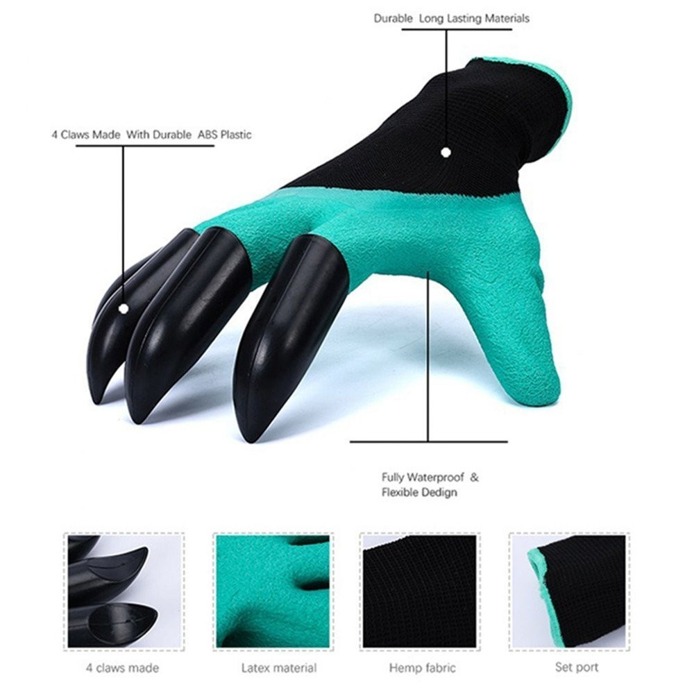 Luvas de jardim com garras