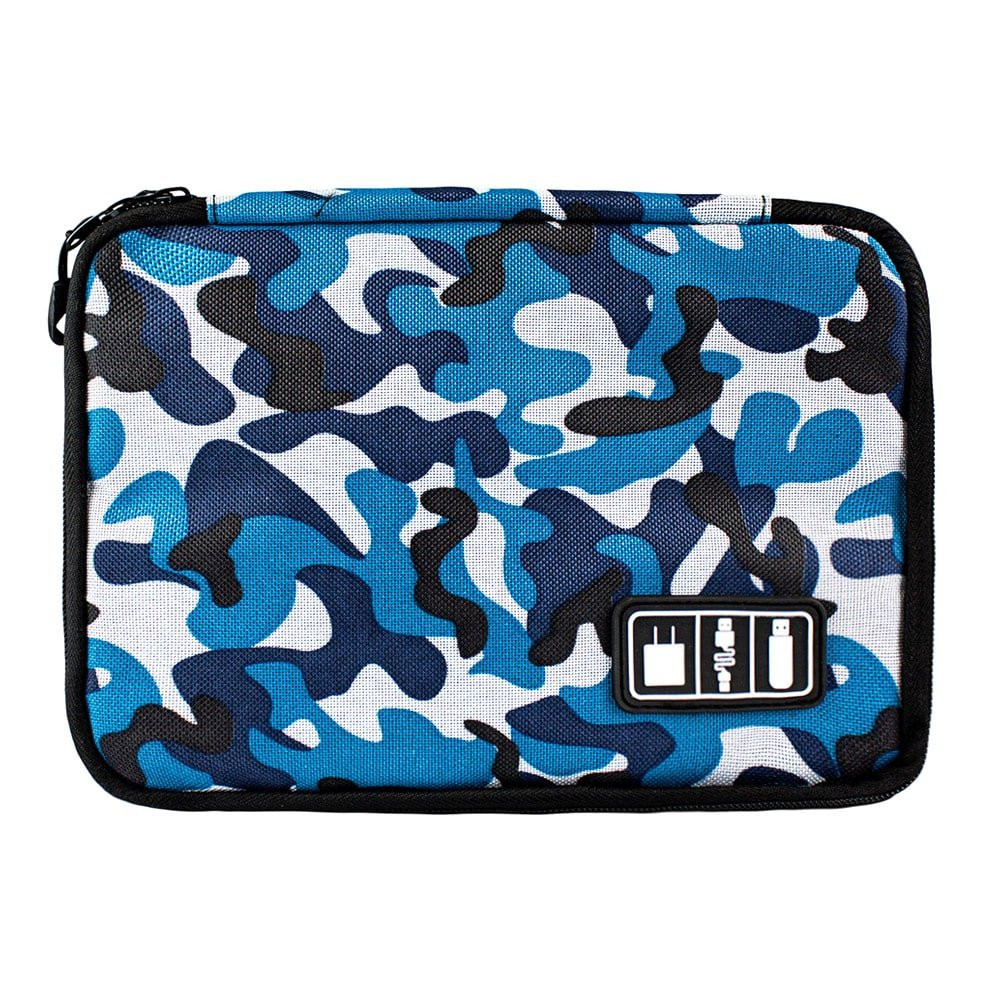 Bolsa para guardar cabos e eletrônicos - Azul