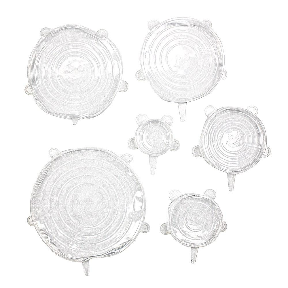 6x Witte siliconen deksels