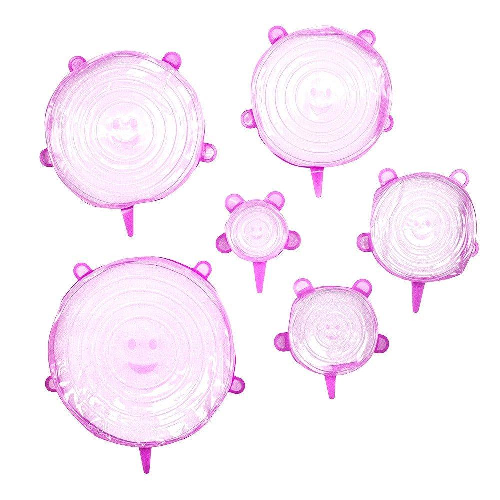 6x Rosa Silikondeckel